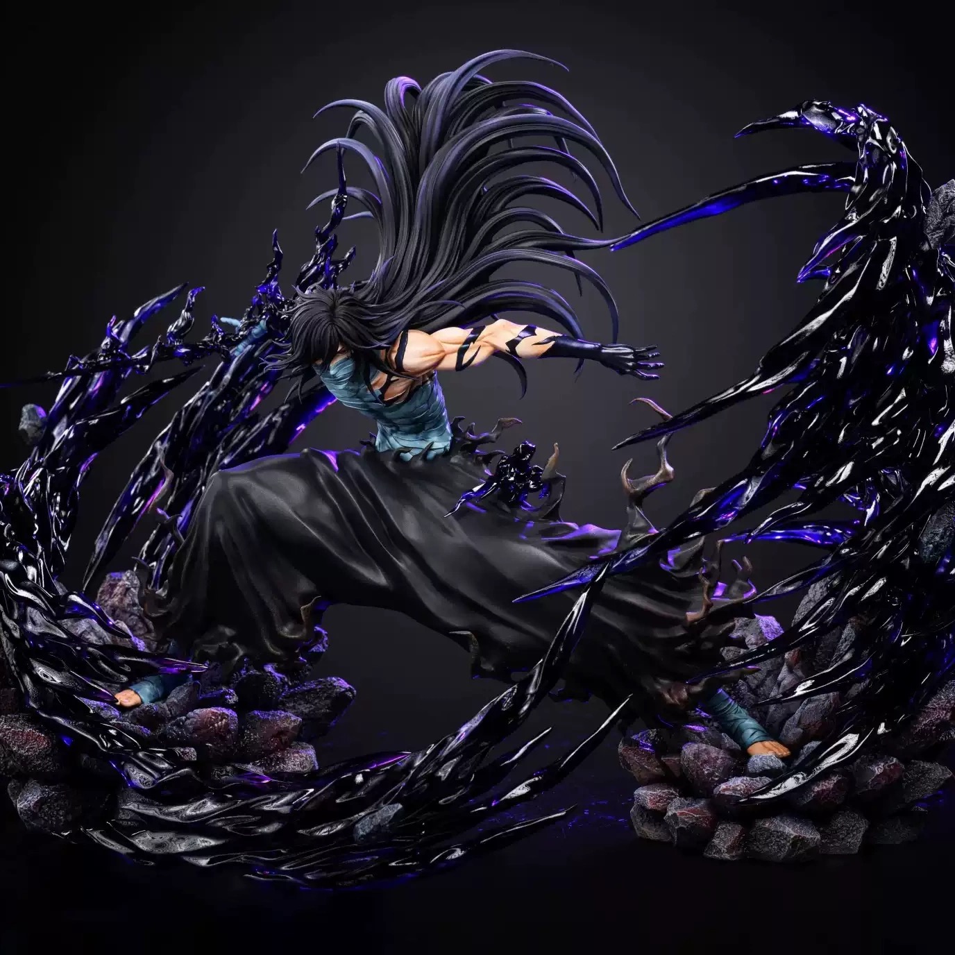 【模赞】飞叶无月一护2.0 黑紫色死神GK手办雕像